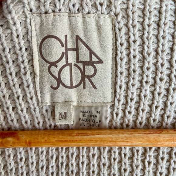 Chaser Long cream and black striped duster open front cardigan - Picture 10 of 13